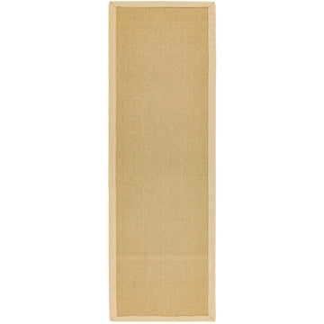 Sisal Modern Plain Cotton Border Natural-Fibre Ribbed Textured Flatweave Natural/Linen Runner-Asiatic Carpets-Rug Love - The Most Loved Rug Store